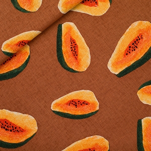 Bild von Papayas - L - Leinen-Viskose-Mischung - Glasiertes Ingwerbraun